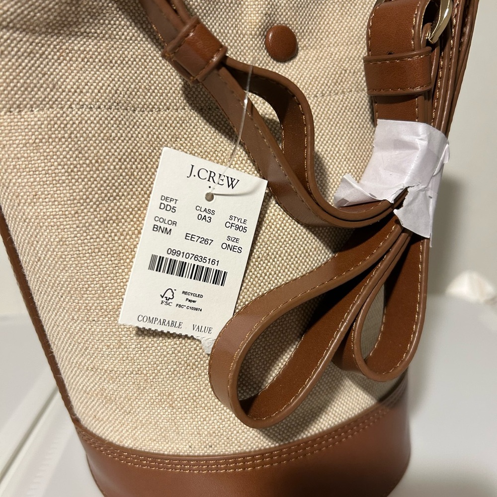 J. Crew Brown and Cream Tote Bag